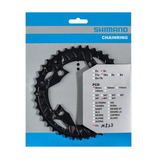 Shimano Kettingblad 40T Fc-Mt500 / Fc-M523 Voor Kettingbeschermer (An) 10 Speed - Zwart