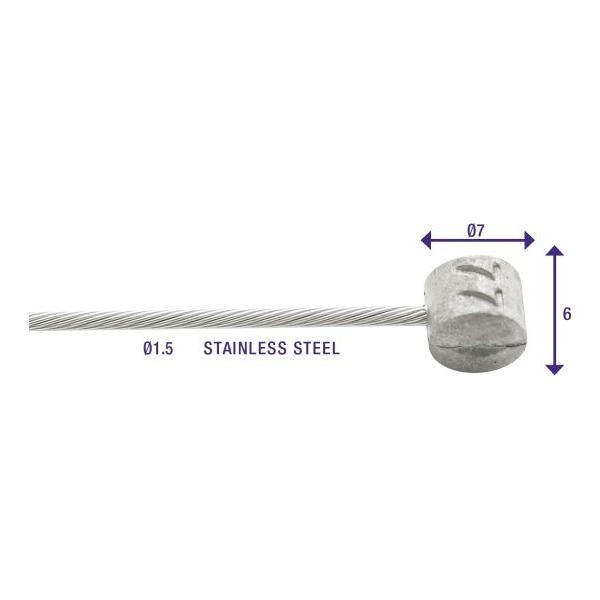 Rem Binnenkabels Elvedes 2250Mm Rvs Slick Ø1,5Mm T-Nippel (100 Stuks)