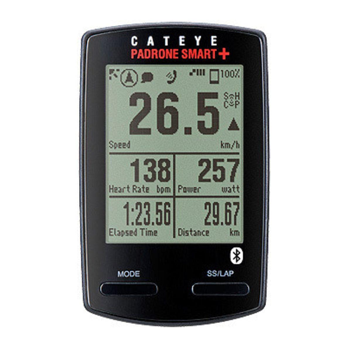 Fietscomputer Cateye Padrone Smart+ Cc-Sc100B Draadloos Bluetooth Zwart