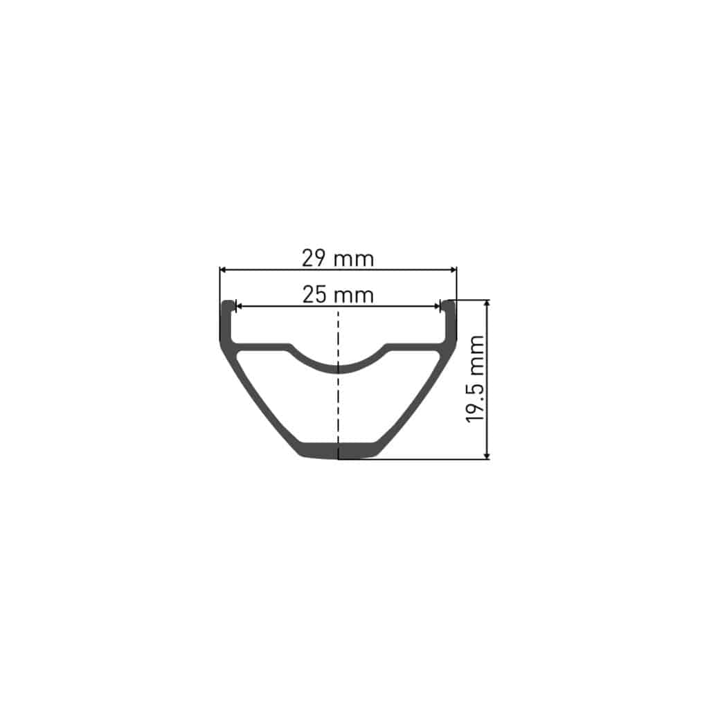 Voorwiel 29" Dt Swiss X1900 Spline 25 Boost Disc Cl Aluminium Zwart