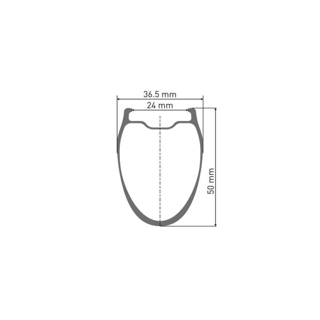 Voorwiel 28" DT Swiss GRC1100 Dicut 50 DB Disc CL Carbon Zwart