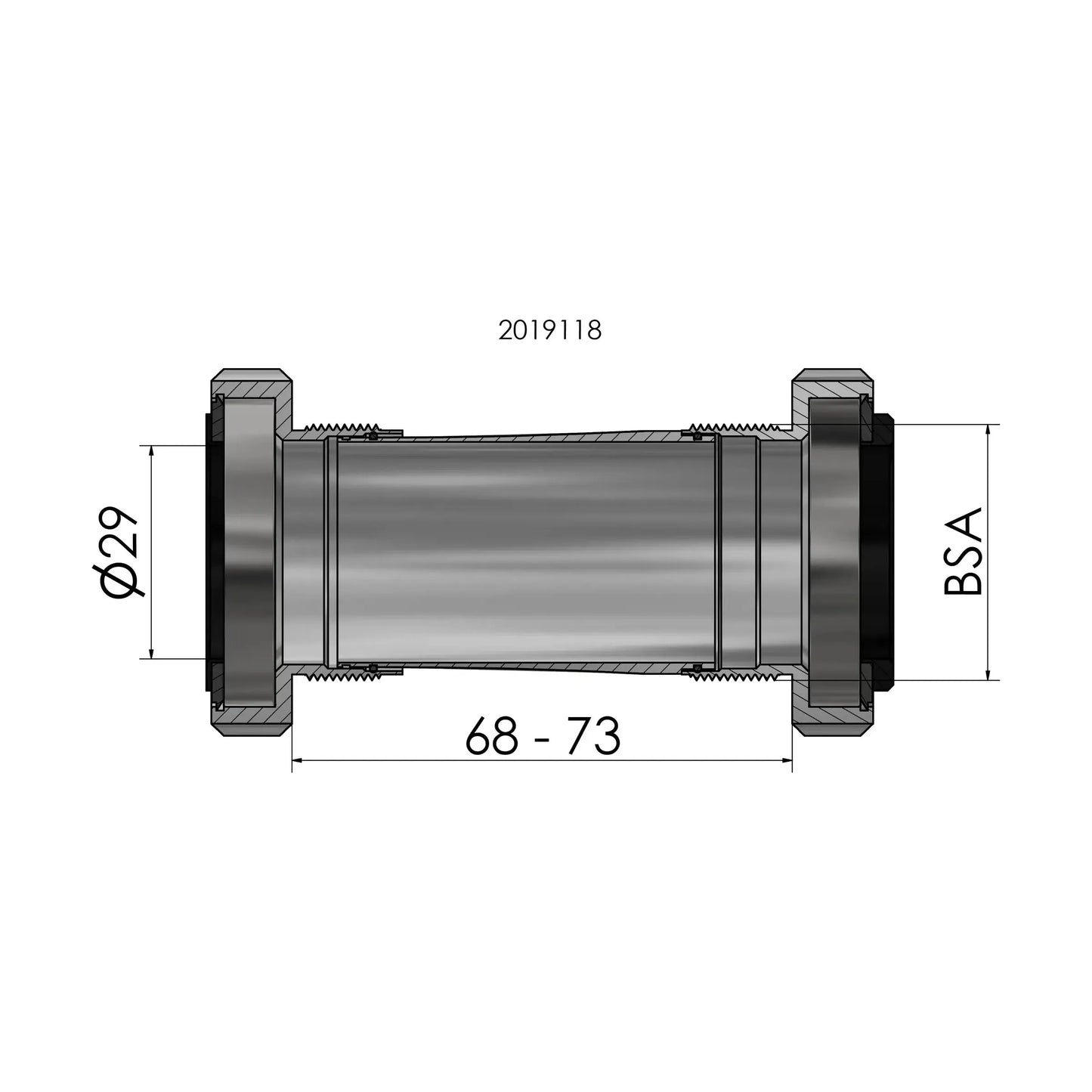 Elvedes Trapas Sram Dub Bsa Voor Race / Mtb