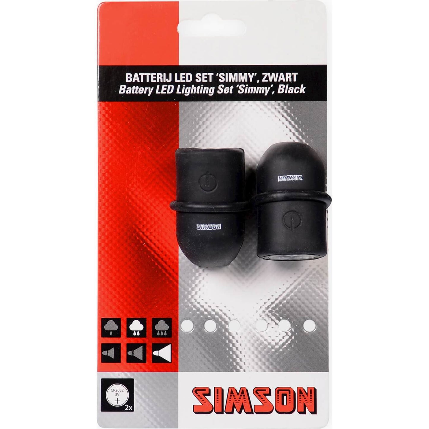 Simson Verlichtingsset Simmy Batterij Zwart