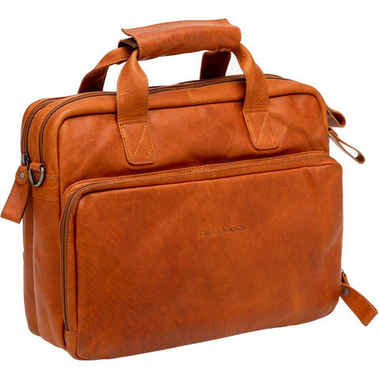 Fietstas New Looxs Cali 17 Liter 40 X 15 X 31 Cm - Gemaakt Van Luxe Leder - Cognac