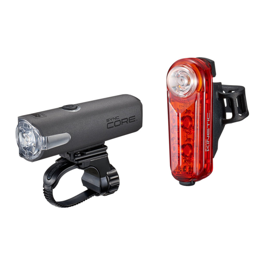 Lampset Cateye Synccore + Synckinetic Nw100-Rc/Nw100K Led Usb Accu - Zwart